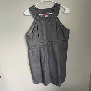 Vintage Gray Wash 100% Cotton She's Cool Jumper Style Denim Dress Size XL